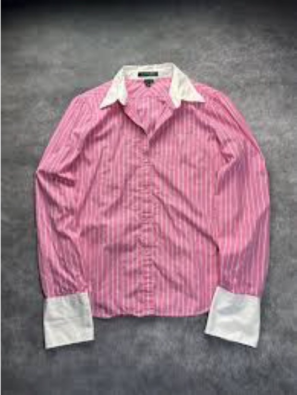 Ralph Lauren Pink Striped Dress Shirt with White Collar & Cuffs